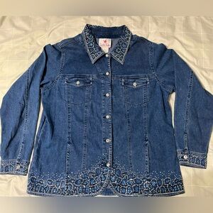 QUACKER FACTORY BEDAZZLED JEAN JACKET
